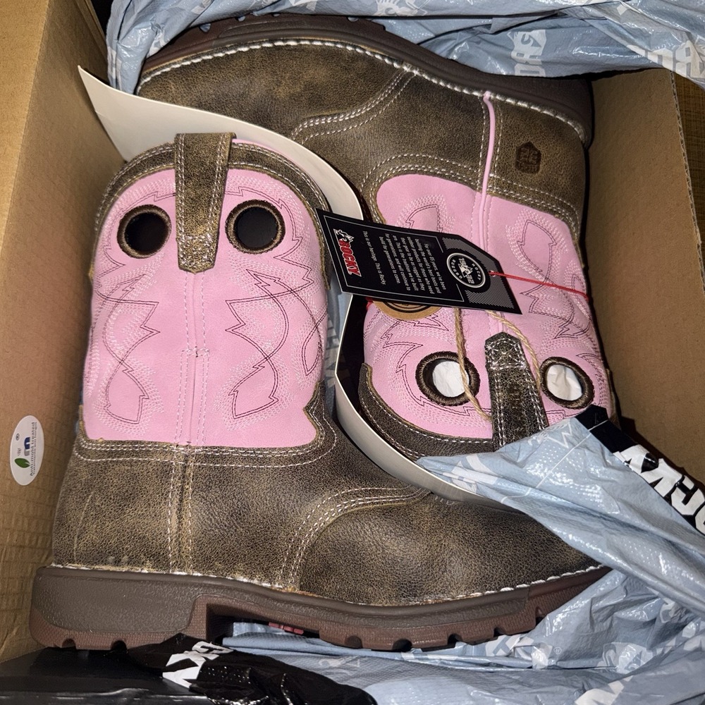 Rocky Boots Legacy 32 Girls Size 3Y Pink Brown NEW